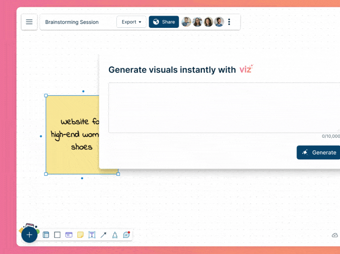 Generate ideas instantly using Creately VIZ AI