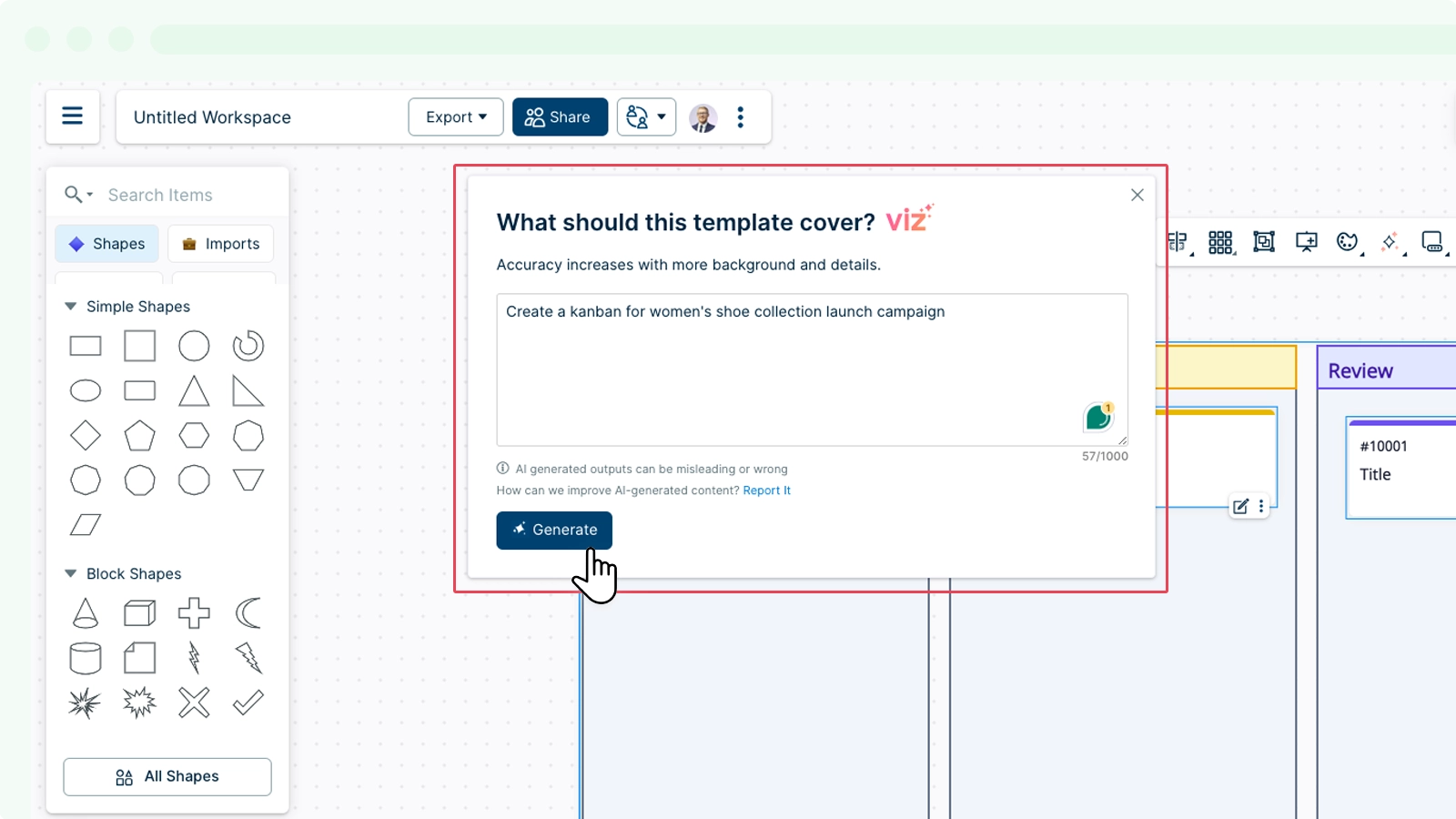 Creately VIZ Prompt